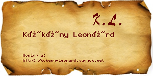 Kökény Leonárd névjegykártya